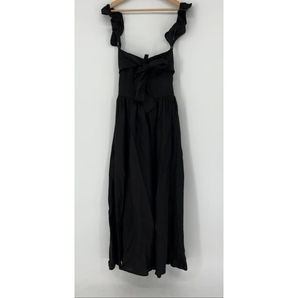 Reformation Linen Dress in Black
